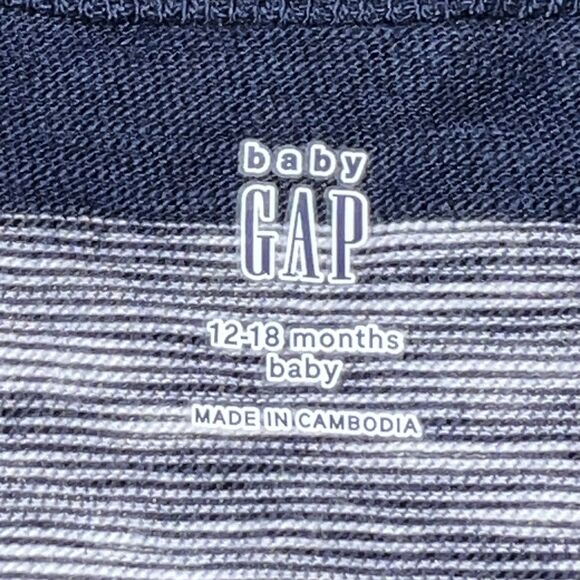 Baby GAP Longall Rompers Infants 12-18m Blue Gray Striped Sleeveless - Picture 8 of 10